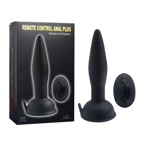 Черный анальный вибростимулятор Remote Control Anal Plug - 17,5 см.