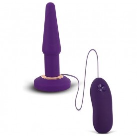 Фиолетовая анальная вибропробка APEX BUTT PLUG SMALL PURPLE - 14 см.