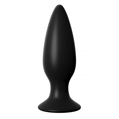 Чёрная большая анальная вибропробка Large Rechargeable Anal Plug - 13,5 см.