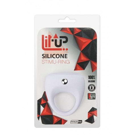 Белое эрекционное кольцо LIT-UP SILICONE STIMU RING 7