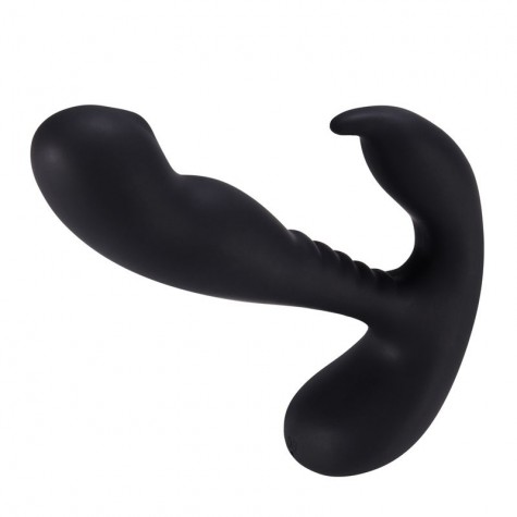 Черный вибростимулятор простаты Anal Vibrating Prostate Stimulator with Rolling - 13,3 см.