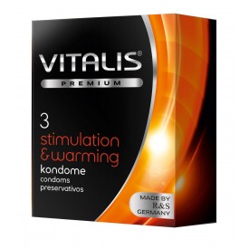 Презервативы VITALIS PREMIUM stimulation & warming с согревающим эффектом - 3 шт.